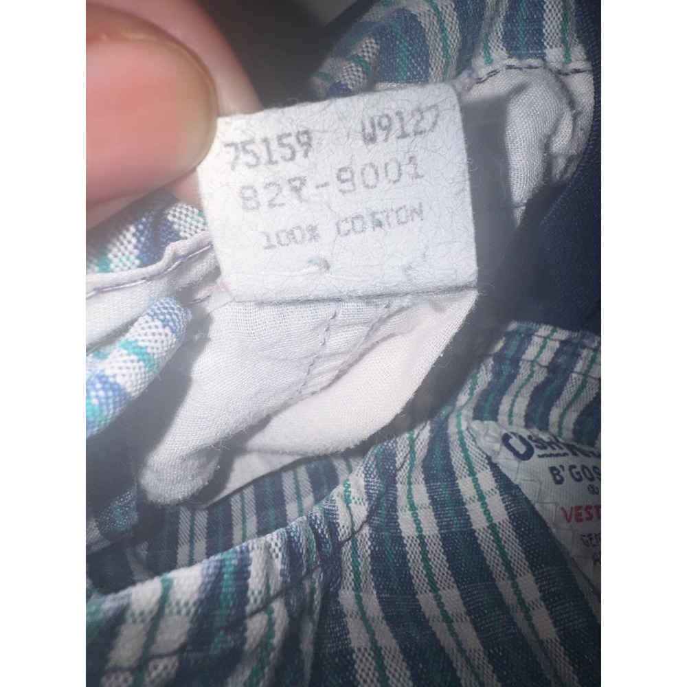 Vintage OshKosh Bgosh Vestbak Plaid Overalls Blue Green USA 2T - Picture 5 of 5